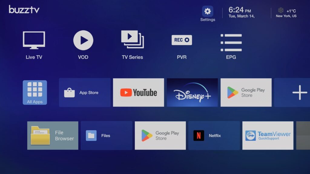 BuzzTV Box interface